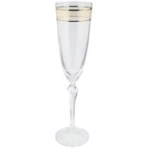 Jogo 6 taças champanhe Brocade cristal l dourado 200ml -Bohemia