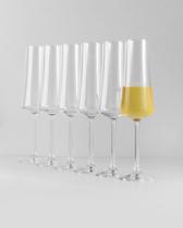 Jogo 6 Taças Champanhe de Cristal 210ml Espumante Bohemia Xtra
