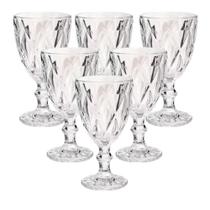 Jogo 6 Taças com Pé 330ml Vidro Bico de Jaca Alta Qualidade Casíta Jogo 6 Taças com Pé 330ml Vidro Bico de Jaca Alta Qualidade Casíta