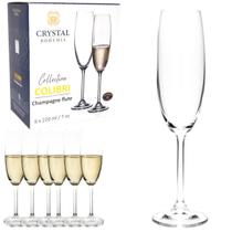 Jogo 6 Taças Cristal Bohemia Champagne 220ml Titanium Cor Translucida