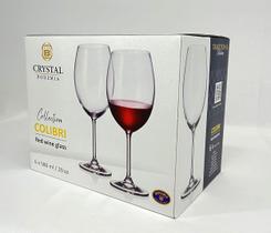 Jogo 6 taças Cristal Bohemia Colibri Titanium - 580ml