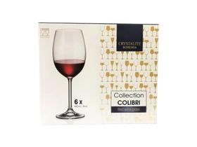 Jogo 6 taças Cristal Bohemia Colibri Titanium - Vinho Tinto 450ml