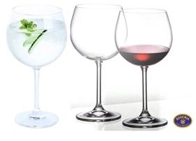 Jogo 6 taças Cristal Bohemia GIN Titanium 570ml