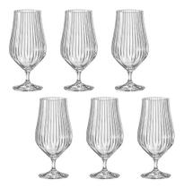 Jogo 6 Taças Cristal Para Cerveja 540ml Tulipa Optic Bohemia Jogo 6 Taças Cristal Para Cerveja 540ml Tulipa Optic Bohemia
