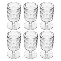Jogo 6 Taças De Acrílico 340ml Transparente Água Suco Bubble Resistente