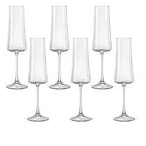 Jogo 6 Taças De Cristal Champagne 210ml Xtra