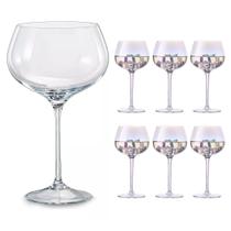 Jogo 6 Taças De Cristal Coupe Titânio Bohemia Megan 500ml
