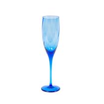 Jogo 6 Taças de Cristal Espumante 240ml Rigado Azul Claro YM56-9995