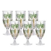 Jogo 6 Taças De Cristal Palm Tree Coqueiro Para água Suco Wolff 450ml Jogo 6 Taças De Cristal Palm Tree Coqueiro Para água Suco Wolff 450ml