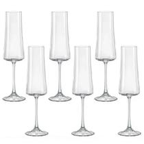 Jogo 6 Taças De Cristal Para Champagne 210ml Bohemia