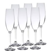 Jogo 6 Taças de Cristal para Champagne Gastro Colibri 220ml Espumante Wolff