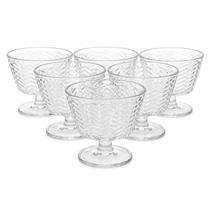 Jogo 6 Taças de Sobremesa 355ml Vidro Para Sorvete Doces -