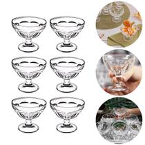 Jogo 6 Taças De Sobremesas Diamond Vidro Transparente 210ml