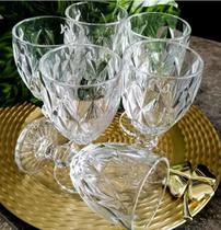 Jogo 6 Taças De Vidro 340Ml Cristal Diamond Vinho Suco Água 340ml Jogo 6 Taças De Vidro 340Ml Cristal Diamond Vinho Suco Água 340ml