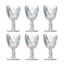 Jogo 6 Taças de Vidro Cor Transparente Diamante Clear p/ Água Vinho Class Home 240ml Jogo 6 Taças de Vidro Cor Transparente Diamante Clear p/ Água Vinho Class Home 240ml