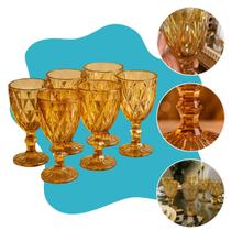 Jogo 6 Taças de Vidro Diamond Âmbar 340ml Elegante e Resistente para Água, Suco, Vinho, Drinks e Sobremesas Luxo na Mesa Jogo 6 Taças de Vidro Diamond Âmbar 340ml Elegante e Resistente para Água, Suco, Vinho, Drinks e Sobremesas Luxo na Mesa