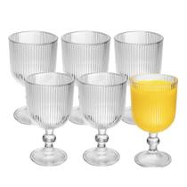 Jogo 6 Taças de Vidro Lines Transparente para Água Wolff 380ml