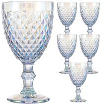 Jogo 6 Taças de Vidro Luxo Agata Rainbow Furtacor 340ml Vinho Água Drinks Grosso Resistente Ametista Jogo 6 Taças de Vidro Luxo Agata Rainbow Furtacor 340ml Vinho Água Drinks Grosso Resistente Ametista