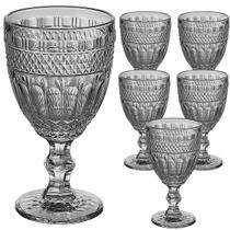 Jogo 6 Taças de Vidro Luxo Ametista Cinza 340ml Vinho Água Drinks Grosso Resistente Ametista Jogo 6 Taças de Vidro Luxo Ametista Cinza 340ml Vinho Água Drinks Grosso Resistente Ametista