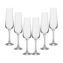 Jogo 6 Taças de Vidro P/ Champanhe Modelo Luxo Sandra 200ml Jogo 6 Taças de Vidro P/ Champanhe Modelo Luxo Sandra 200ml