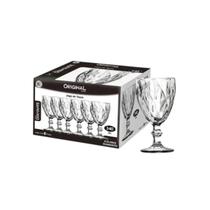 Jogo 6 Taças De Vidro P/ Vinho Água Suco Jogo 6 Taças De Vidro P/ Vinho Água Suco