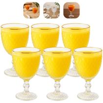 Jogo 6 Taças De Vidro Para Água Vinho Suco 325ml Luxo Lyor Jogo 6 Taças De Vidro Para Água Vinho Suco 325ml Luxo Lyor