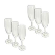 Jogo 6 Taças De Vidro Para Champagne Espumante 220ml para bebidas restaurantes eventos casuais casa decoração cozinha