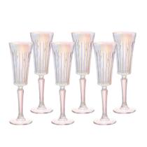 Jogo 6 tacas de vidro para champanhe egeu rainbow 180ml