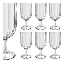 Jogo 6 Taças De Vidro Refinatto 330ml A17cm Água Vinho
