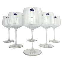 Jogo 6 Taças de Vinho Tinto Água 530ml Anas Cristal Bohemia