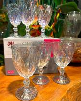 Jogo 6 taças Diamante furta cor 340ml vidro