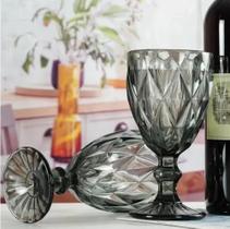 Jogo 6 taças Diamond vidro Diamante negro fumê 340ml Jogo 6 taças Diamond vidro Diamante negro fumê 340ml