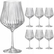 Jogo 6 Taças Gin Cristal Titânio Bohemia Tulipa Optic 600ml Jogo 6 Taças Gin Cristal Titânio Bohemia Tulipa Optic 600ml