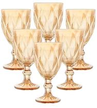 Jogo 6 Taças Luxx Ellegance 325ml em Vidro Cristal Gold