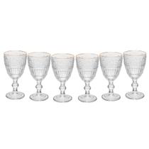 Jogo 6 Taças Mauve com Borda Dourada 320ml - Wolff