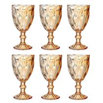 Jogo 6 Taças Modelo Diamante Em Vidro - 320ml