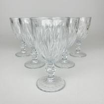 Jogo 6 Taças Modelo Diamante Transparente Em Vidro - 340ml