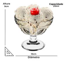 Jogo 6 taças p/ sobremesa sorvete pudim 210ML vidro transp. Jogo 6 taças p/ sobremesa sorvete pudim 210ML vidro transp.