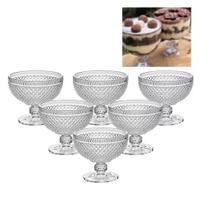 Jogo 6 Taças P/ Sobremesa Vidro 390ml Bico De Jaca Hauskraft