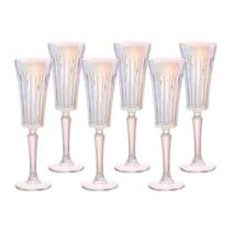 Jogo 6 Taças Para Champanhe Egeu De Vidro 180ml - Rainbow