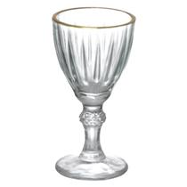 Jogo 6 Taças Para Licor 55ml Transparente Borda Dourada Dominic Hauskraft