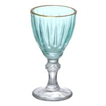 Jogo 6 Taças Para Licor 55ml Verde Borda Dourada Dominic Hauskraft