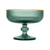 Jogo 6 Taças Sobremesa 310ml Borda Dourada Cameratta Verde Lhermitage Jogo 6 Taças Sobremesa 310ml Borda Dourada Cameratta Verde Lhermitage