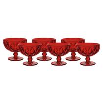 Jogo 6 Taças Sobremesa 310ml Diamond Rubi Vermelho Ke Home Jogo 6 Taças Sobremesa 310ml Diamond Rubi Vermelho Ke Home