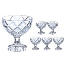 Jogo 6 Taças Sobremesa Vidro Sorvete Pineapple Diamond 170ml