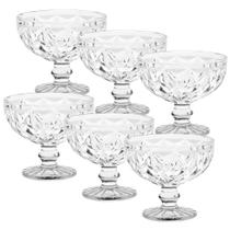 Jogo 6 Taças Sobremesas De Vidro Diamond Diamante 320ml Jogo 6 Taças Sobremesas De Vidro Diamond Diamante 320ml