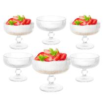 Jogo 6 Taças Tigela Sobremesa Vidro Canelada Bulk Sorvete Doces Versalhes 320ml