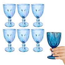 Jogo 6 Taças Vidro Azul Para Água, Suco E Drinks 330Ml Jogo 6 Taças Vidro Azul Para Água, Suco E Drinks 330Ml