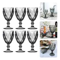 Jogo 6 Taças Vidro Diamond Taca Fume Vinho Agua Suco 340ml Jogo 6 Taças Vidro Diamond Taca Fume Vinho Agua Suco 340ml