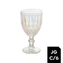 Jogo 6 Taças Vidro Greek Rainbow Bon Gourmet Fruta Cor 345ml
